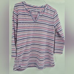 T By Talbots Striped Multicolor Women's Top Size Small Petite